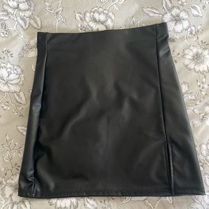 Women’s Black Leather Skirt